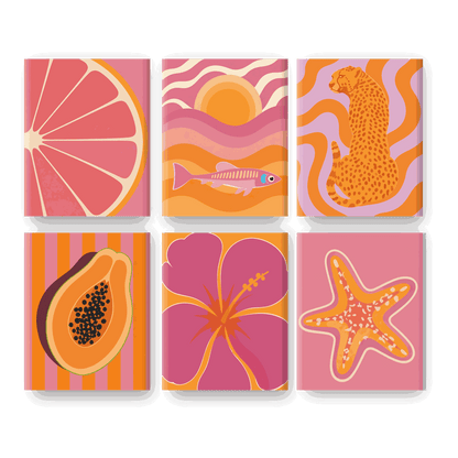 6 Mini Paintings - Hot Tropic Set