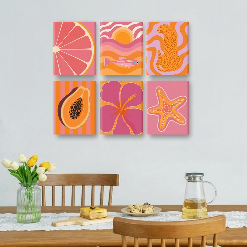 6 Mini Paintings - Hot Tropic Set
