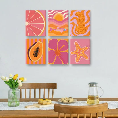6 Mini Paintings - Hot Tropic Set