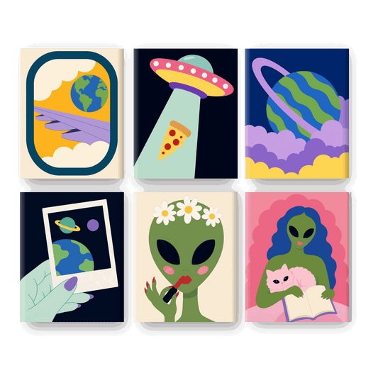 6 Mini Paintings - UFO Glam Set