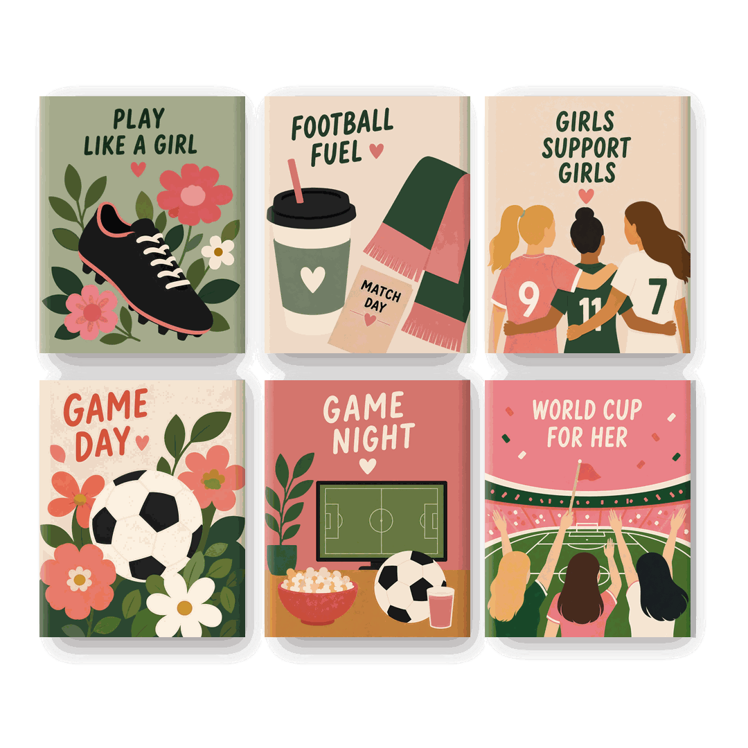 6 Mini Paintings - Football Girl Set