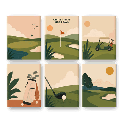 6 Mini Paintings - Golf Course Set