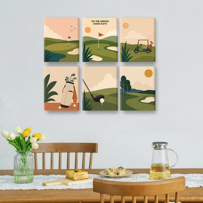 6 Mini Paintings - Golf Course Set