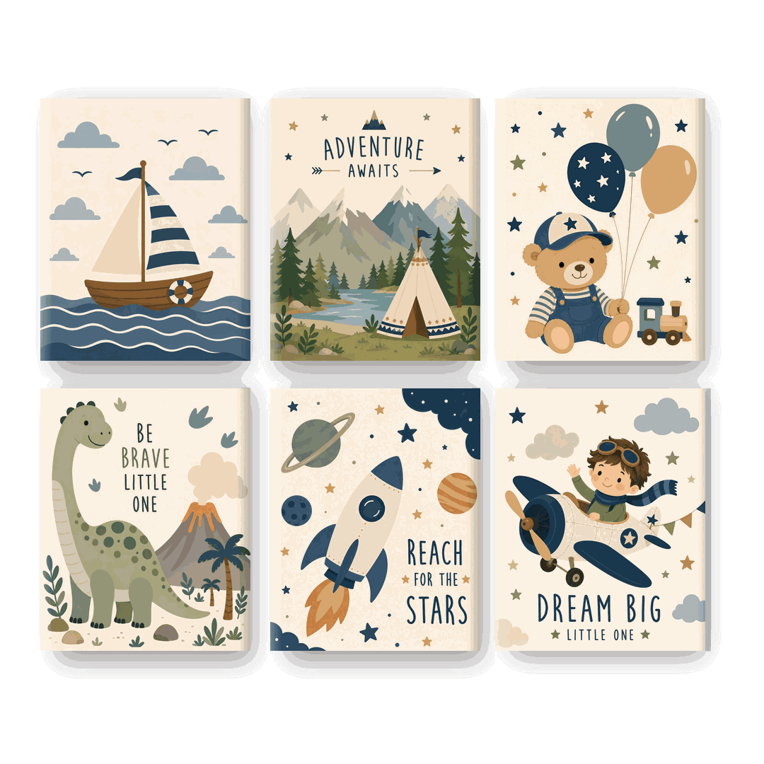 6 Mini Paintings - Little Sailboat Set
