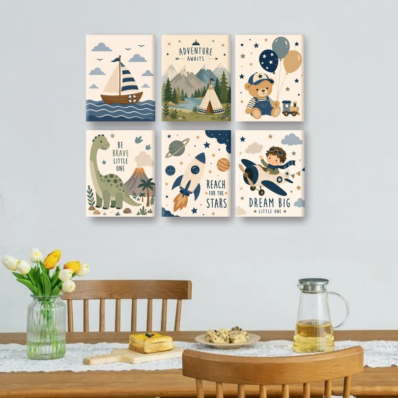 6 Mini Paintings - Little Sailboat Set