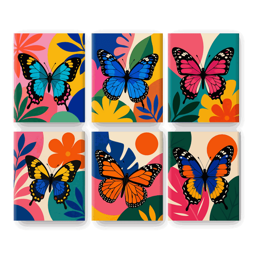 6 Mini Paintings - Tropical Butterfly Set