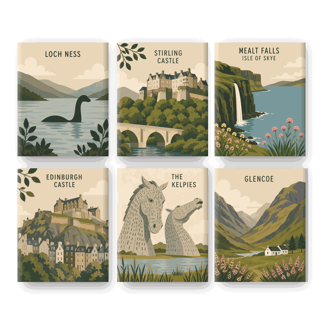6 Mini Paintings - Loch Ness Set