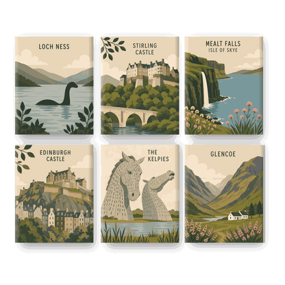 6 Mini Paintings - Loch Ness Set