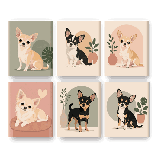 6 Mini Paintings - Chihuahua Set