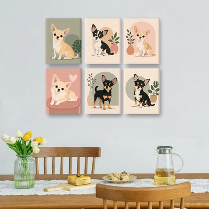 6 Mini Paintings - Chihuahua Set