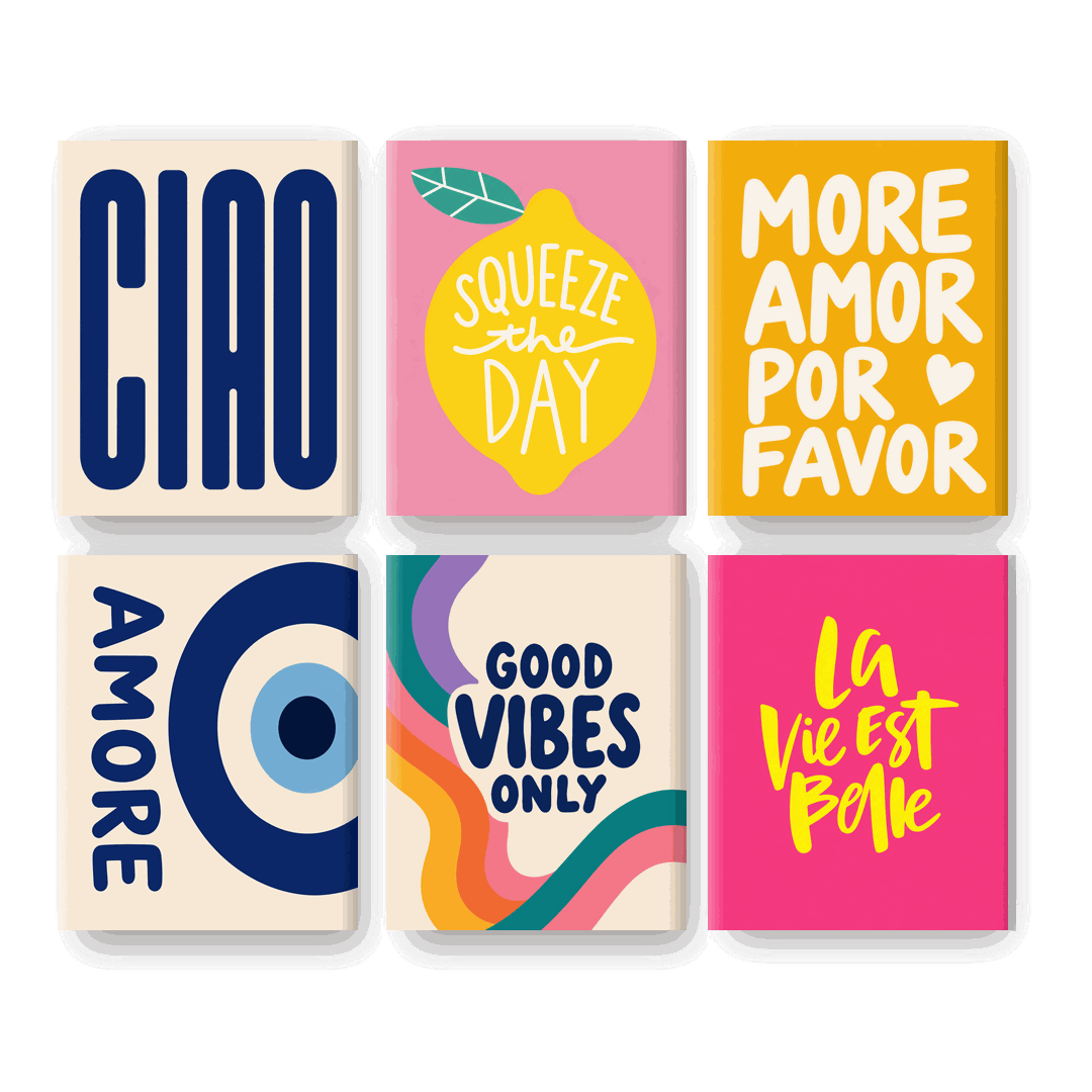6 Mini Paintings - Good Vibes Only Set