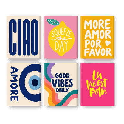 6 Mini Paintings - Good Vibes Only Set