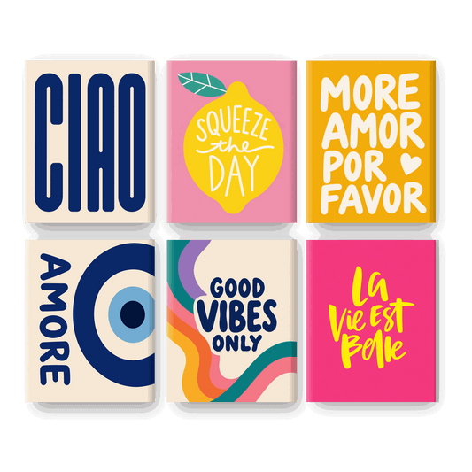 6 Mini Paintings - Good Vibes Only Set