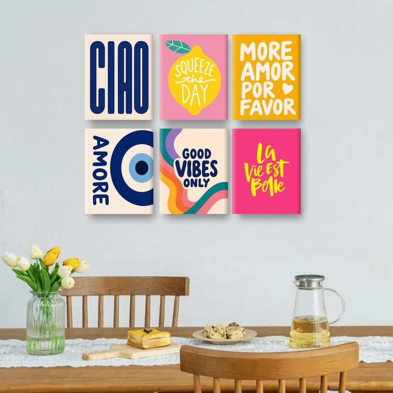 6 Mini Paintings - Good Vibes Only Set