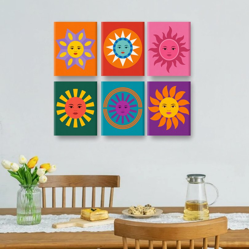 6 Mini Paintings - Sunny Set