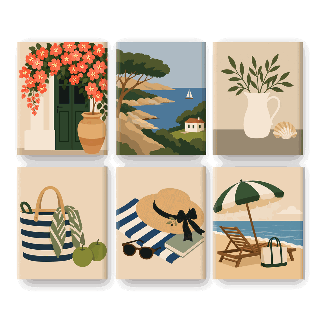 6 Mini Paintings - Beach Read Set