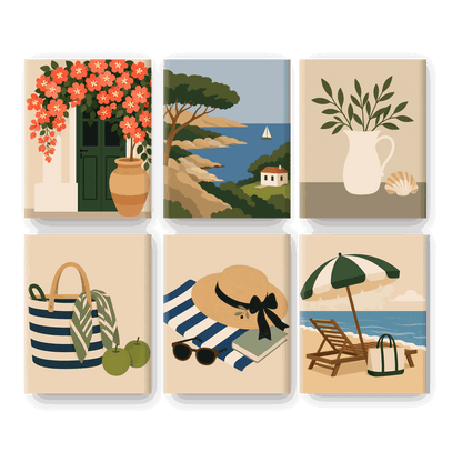 6 Mini Paintings - Beach Read Set