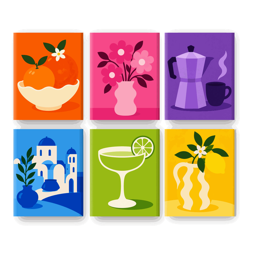 6 Mini Paintings - Colorful Vibes Set