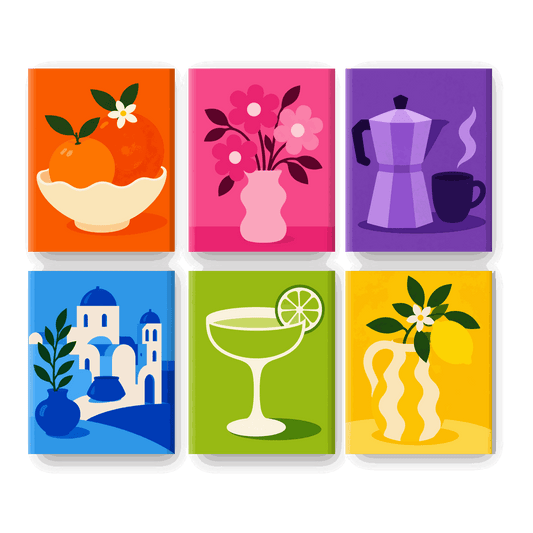 6 Mini Paintings - Colorful Vibes Set