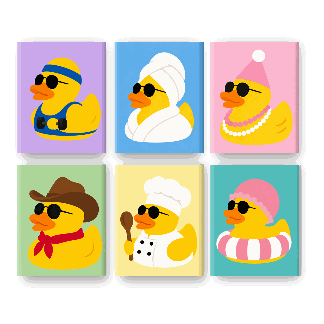 6 Mini Paintings - Duck Party Set