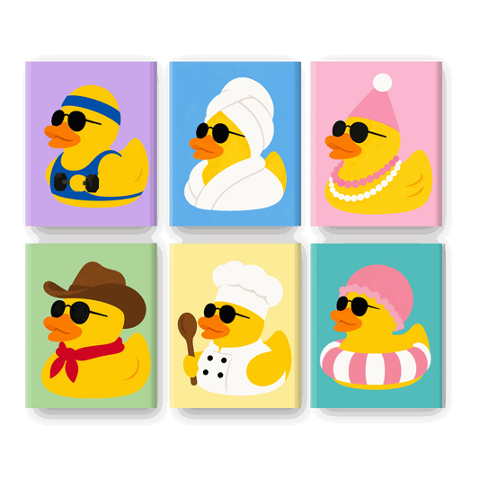 6 Mini Paintings - Duck Party Set