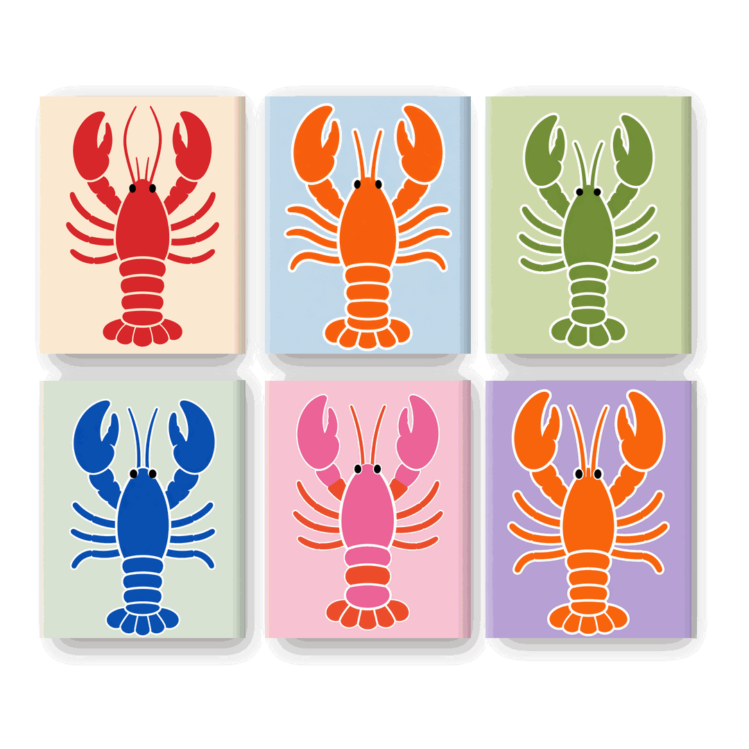 6 Mini Paintings - Lobster Set