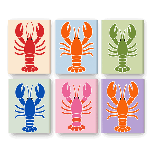 6 Mini Paintings - Lobster Set