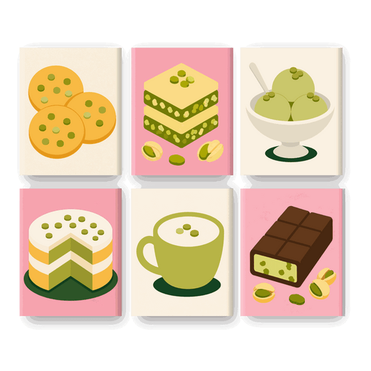 6 Mini Paintings - Pistachio Set