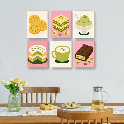 6 Mini Paintings - Pistachio Set