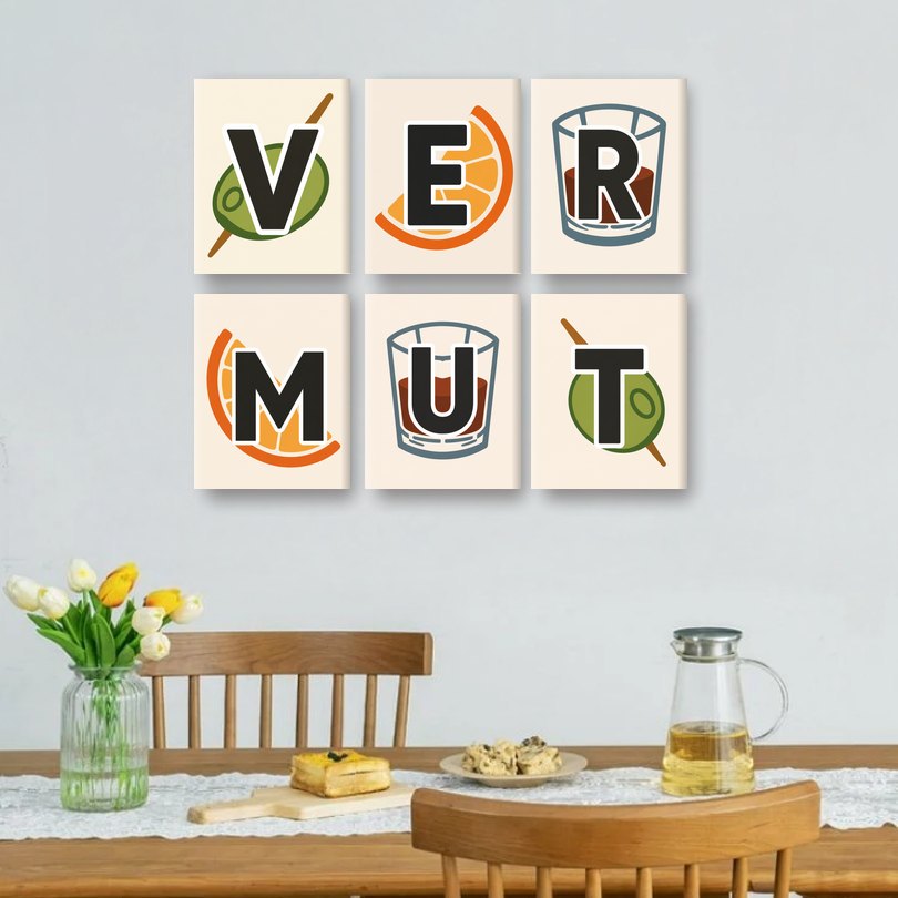 6 Mini Paintings - Vermut Set
