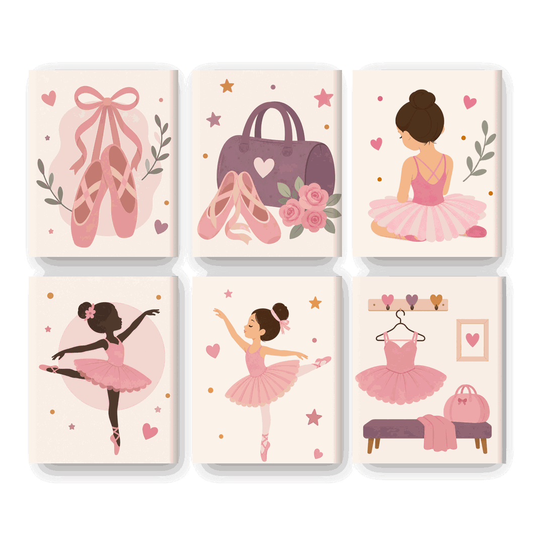6 Mini Paintings - Ballet Girls Set
