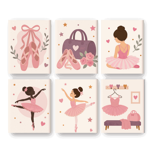 6 Mini Paintings - Ballet Girls Set