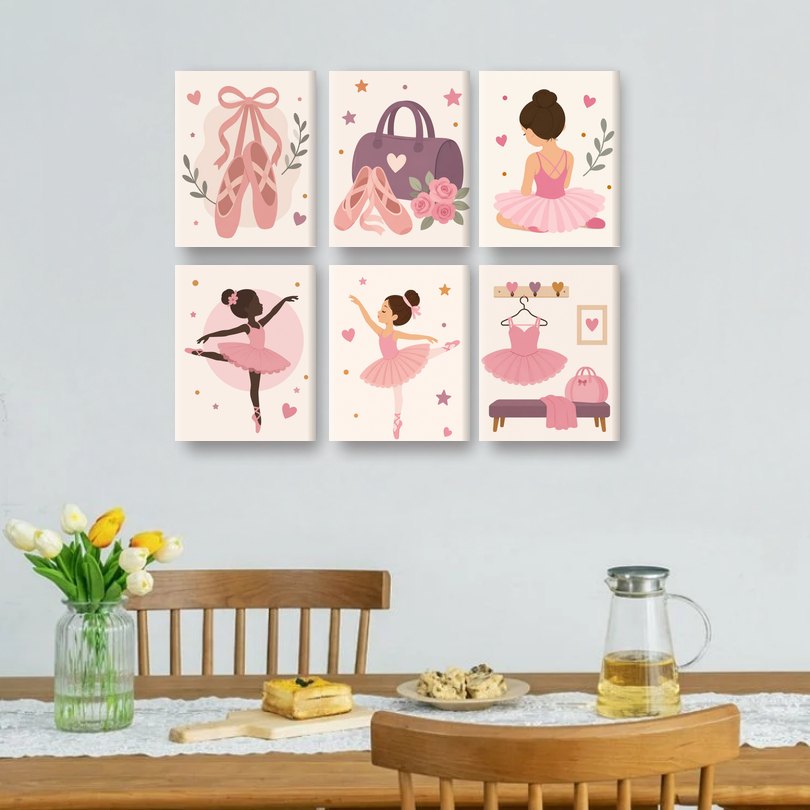 6 Mini Paintings - Ballet Girls Set