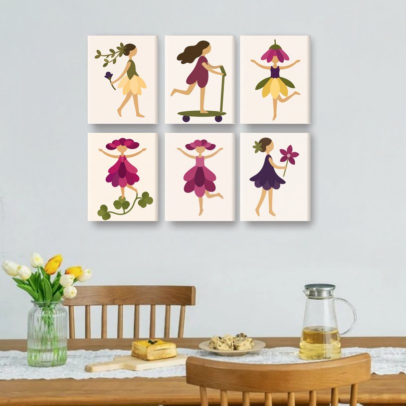 6 Mini Paintings - Nymphs Set