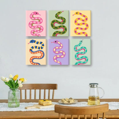 6 Mini Paintings - Serpent Parade Set