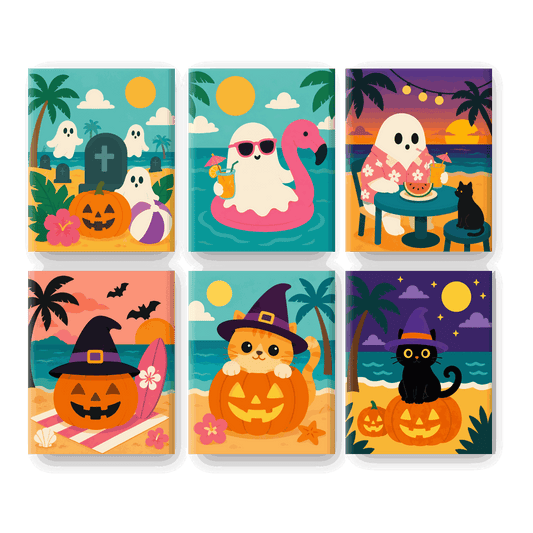 6 Mini Paintings - Spooky Summer Set