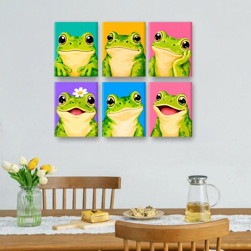 6 Mini Paintings - Happy Frog Set