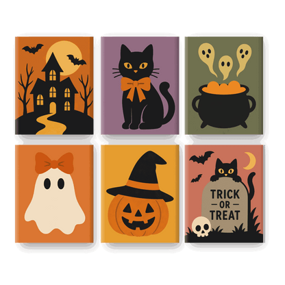 6 Mini Paintings - Cute Halloween Set