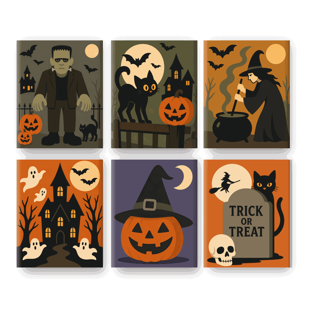 6 Mini Paintings - Halloween Haunts Set