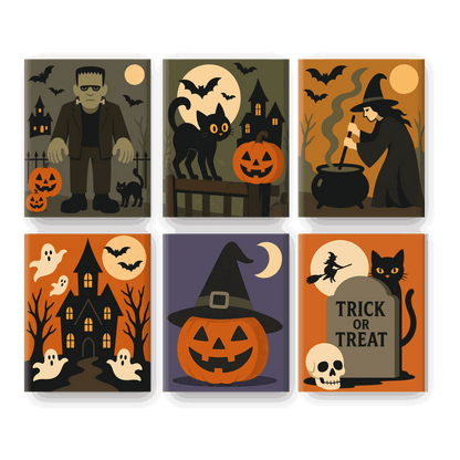 6 Mini Paintings - Halloween Haunts Set