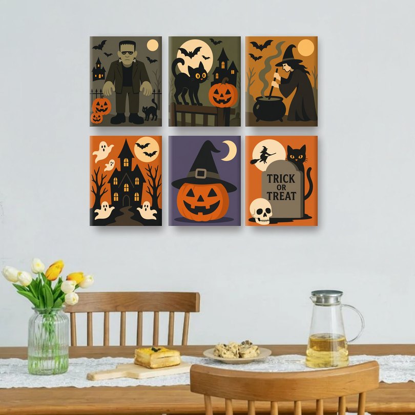 6 Mini Paintings - Halloween Haunts Set