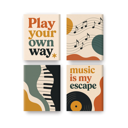 4 Mini Paintings - Music Set