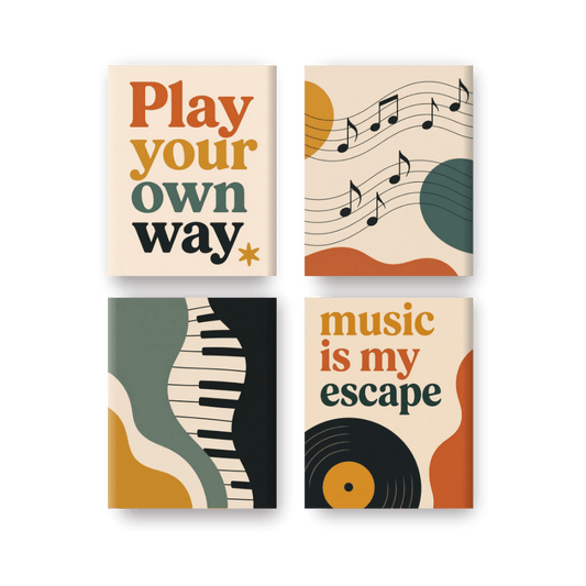 4 Mini Paintings - Music Set
