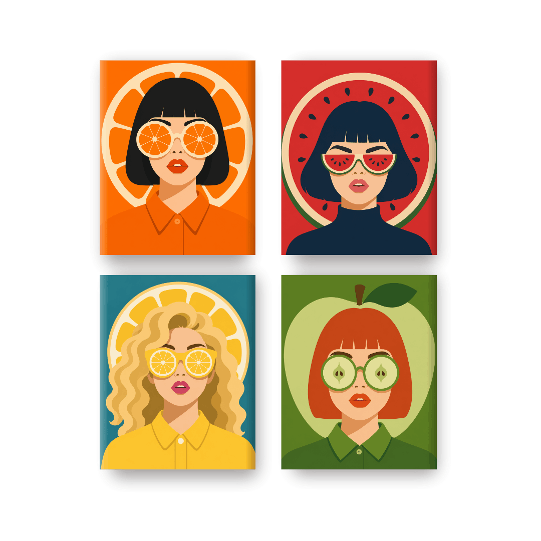 4 Mini Paintings - Tropicana Set