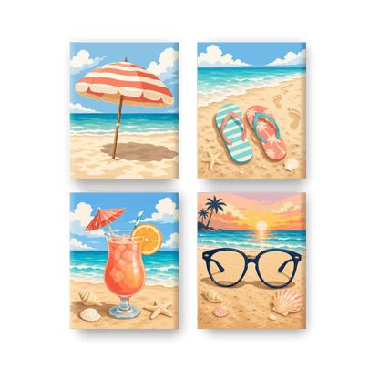 4 Mini Paintings - Beach Shades Set