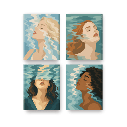 4 Mini Paintings - Underwater Set