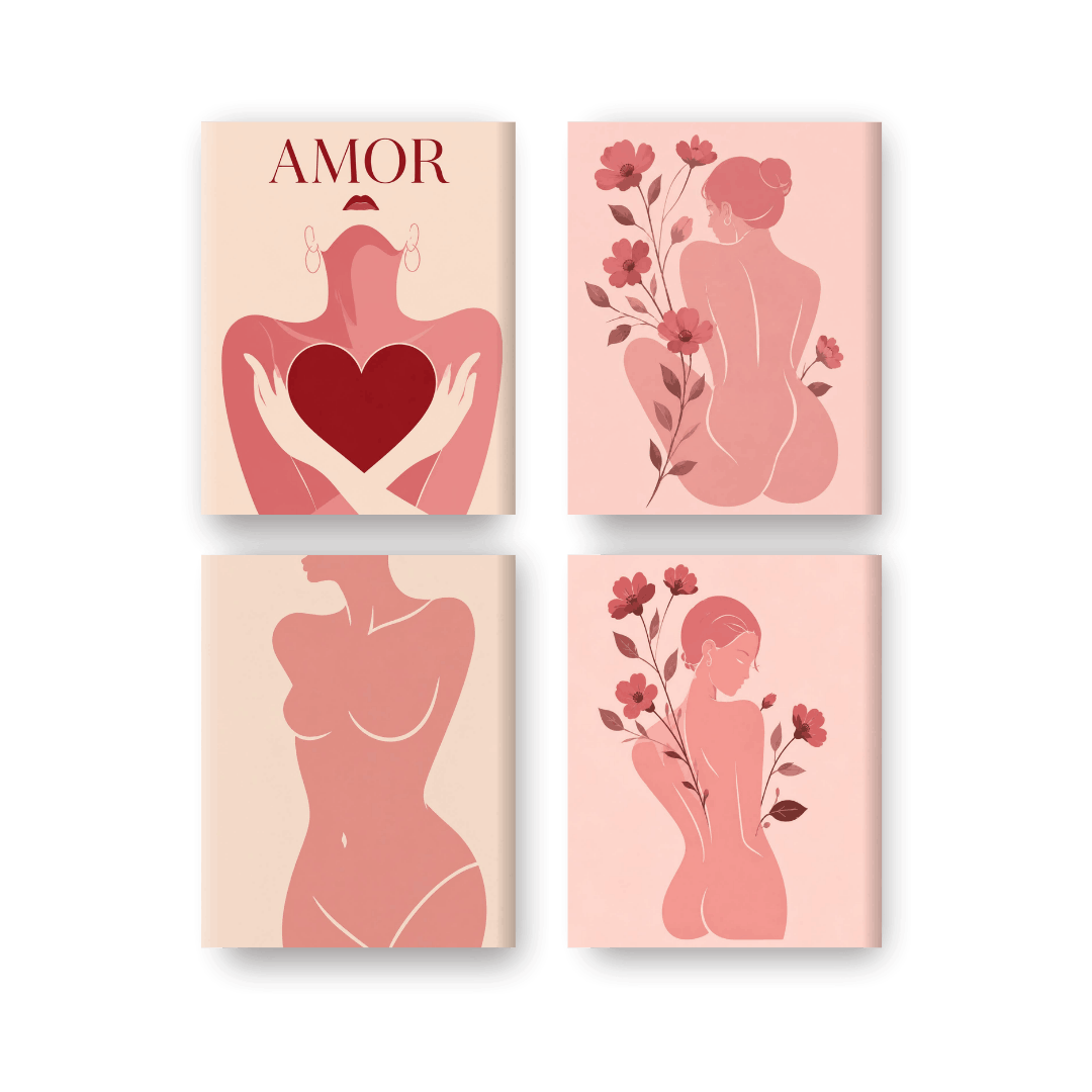 4 Mini Paintings - Feminine Form Set