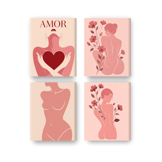 4 Mini Paintings - Feminine Form Set