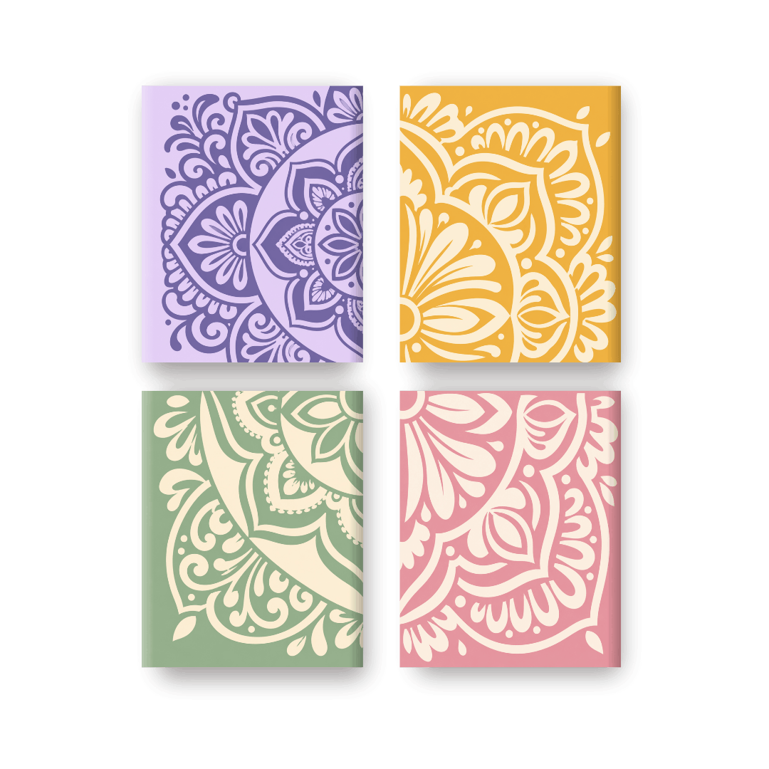4 Mini Paintings - Mandala Set