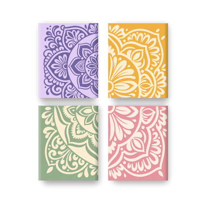 4 Mini Paintings - Mandala Set